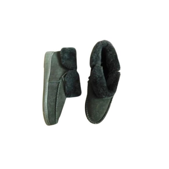 Minnetonka Size 10 Black Ankle Shearling Style Booties Boots Shoes - Picture 1 of 5